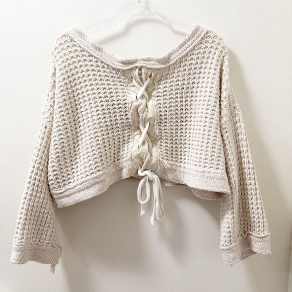 Free People Maybe Baby Chunky Waffle Knit‎ Sweater - Size XXS - Picture 5 of 6